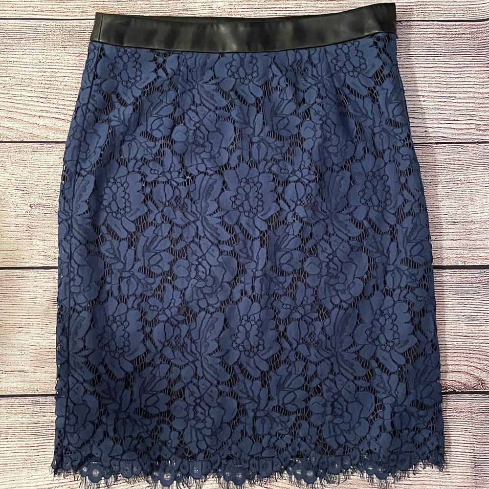 NWT | Brixon Ivy | Cyndi Lace Pencil Skirt | Blue | Size M